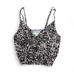 Urban Outfitters Leopard Print Tank Top Crop Cowl‎ Neck Small